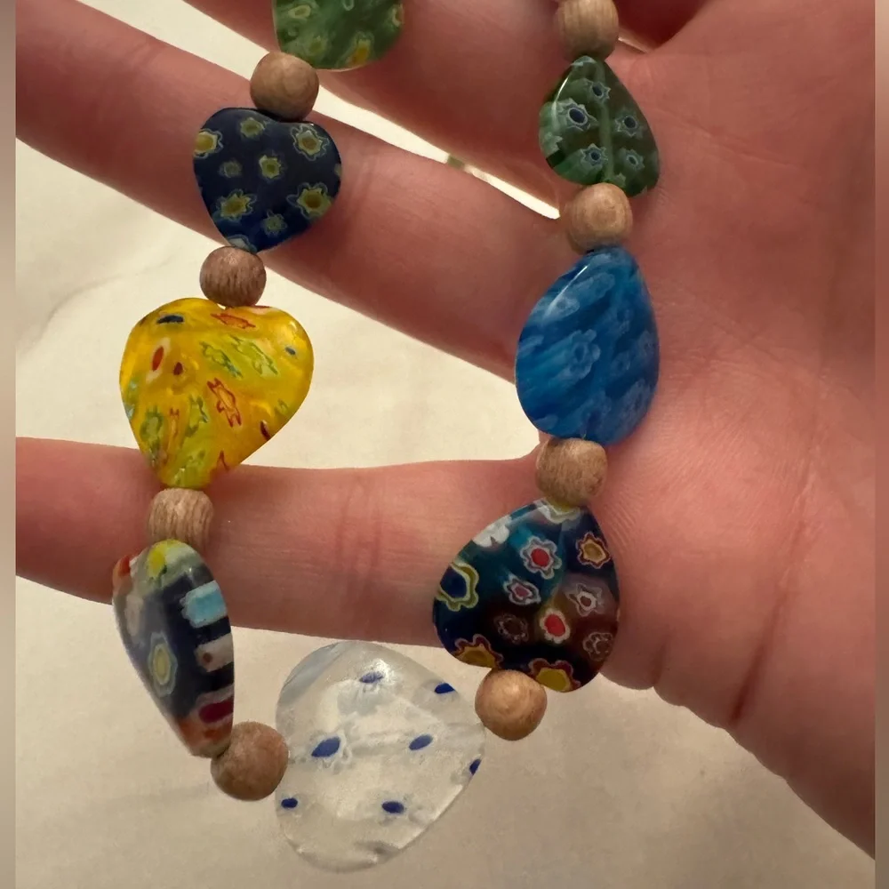 Dannijo NWT Bianca Venetian Glass Heart Necklace - Picture 7 of 8